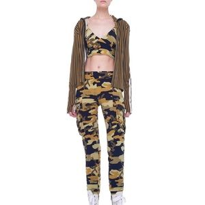 Norma Kamali Cargo Jog Pant in Floating Camo